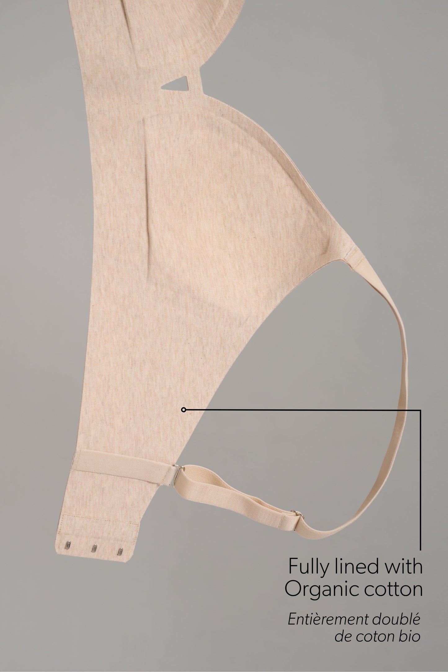 Organic Cotton No-Show V-Neck Foam Bra - Siella - Color: Oatmeal Avoine
