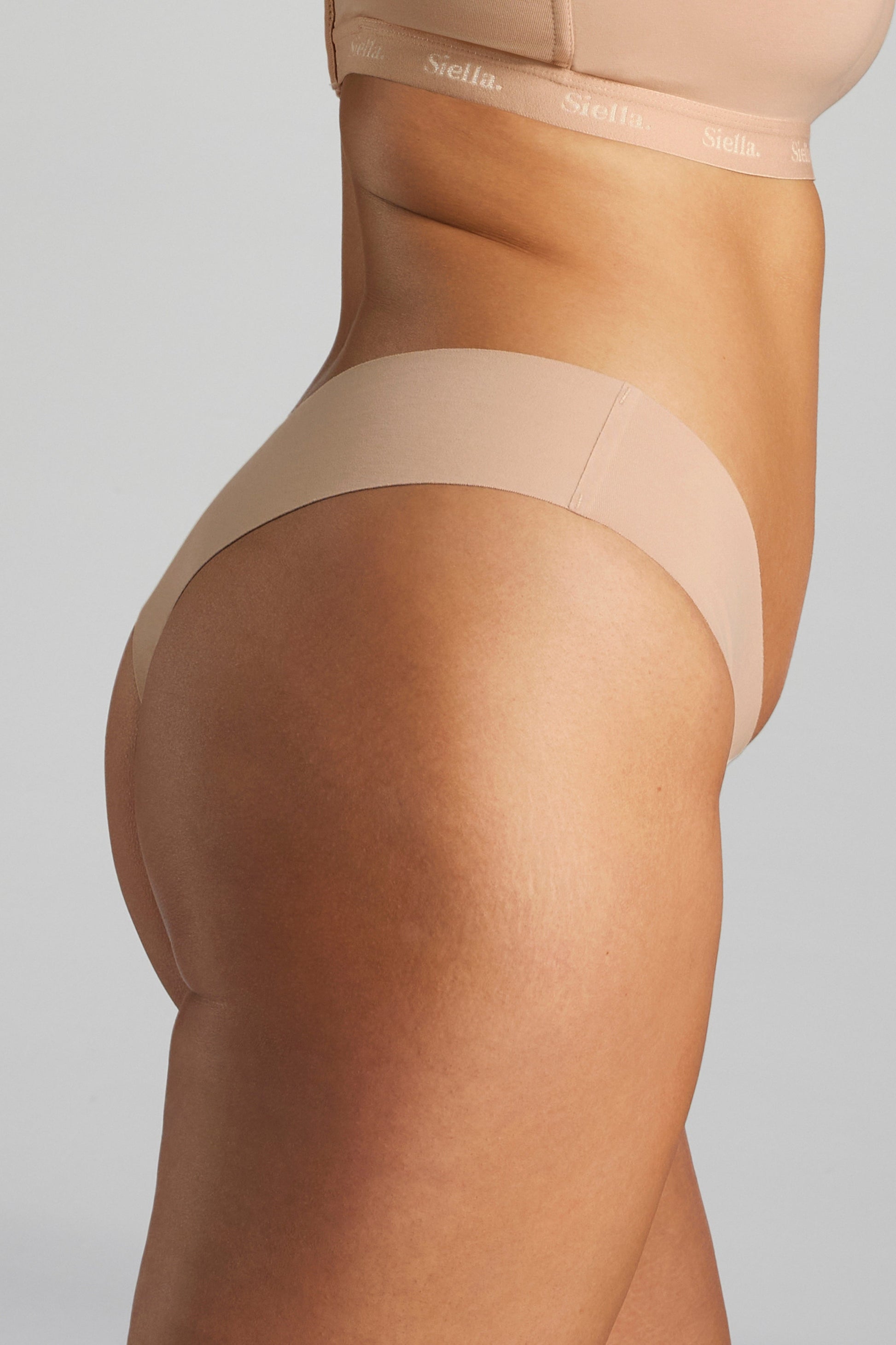 Organic Cotton No-Show Thong - Siella - Color: Beach Beige Beige plage