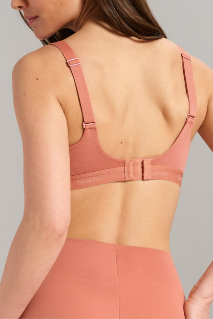 Organic Cotton V-Neck Bra - SIELLA - Color: Terracotta