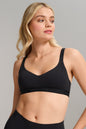 Organic Cotton V-Neck Bra - SIELLA - Color: Black Noir