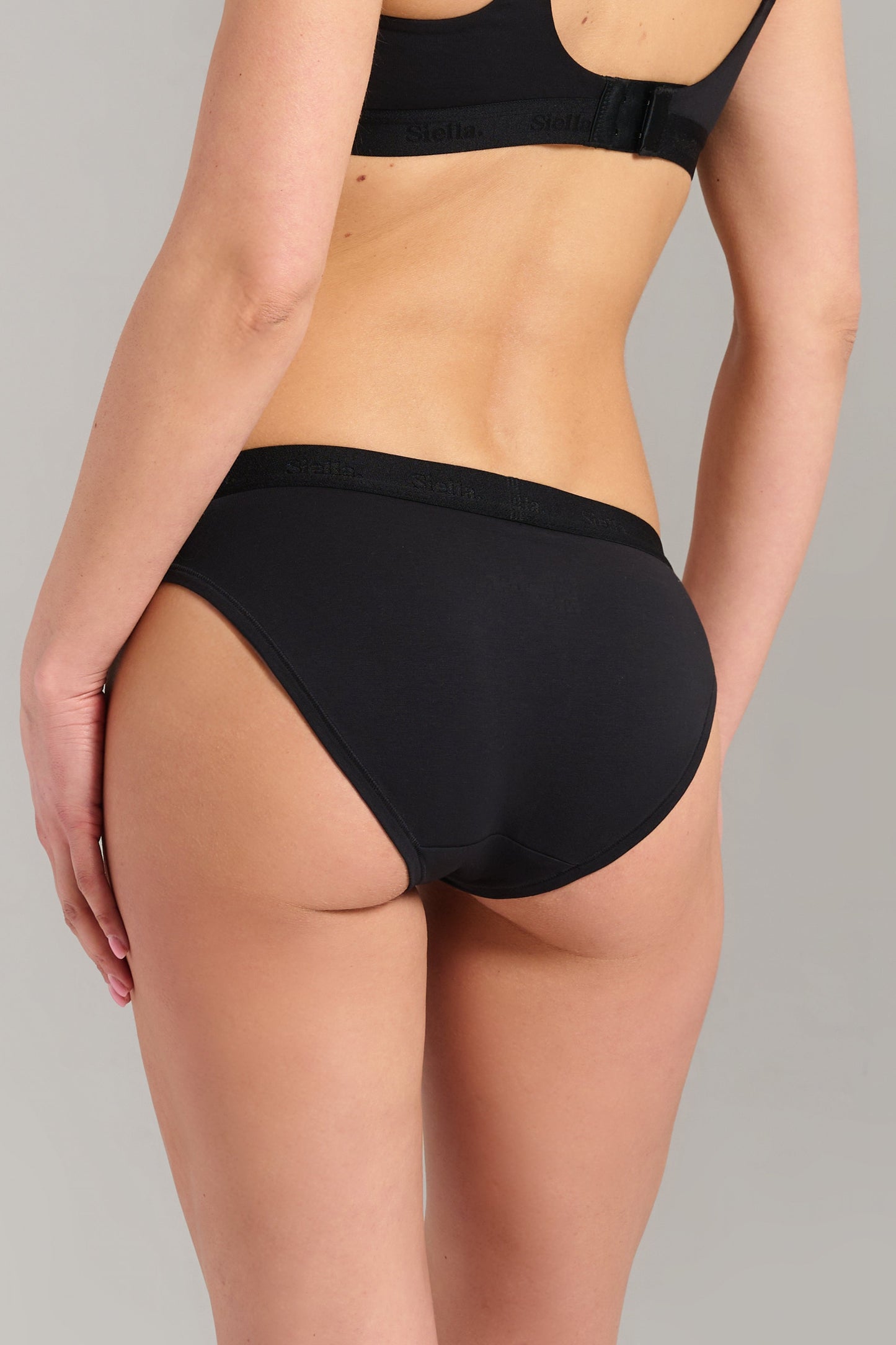 Organic Cotton Bikini - SIELLA - Color: Black Noir