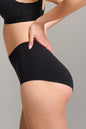 Organic Cotton No - Show High Waist Brief - Siella - Color: Black Noir