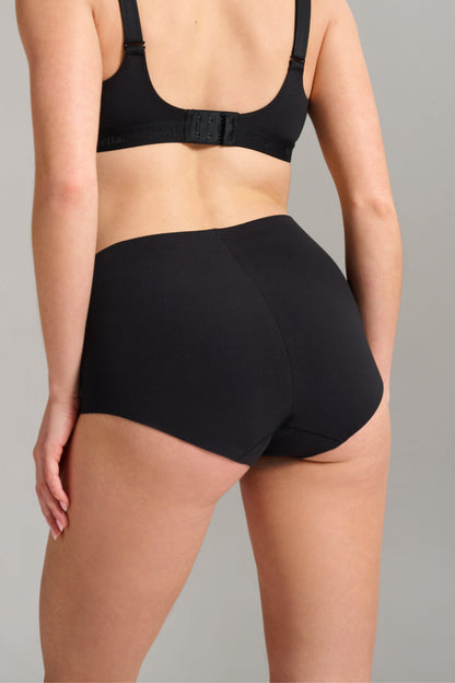 Organic Cotton No - Show High Waist Brief - Siella - Color: Black Noir