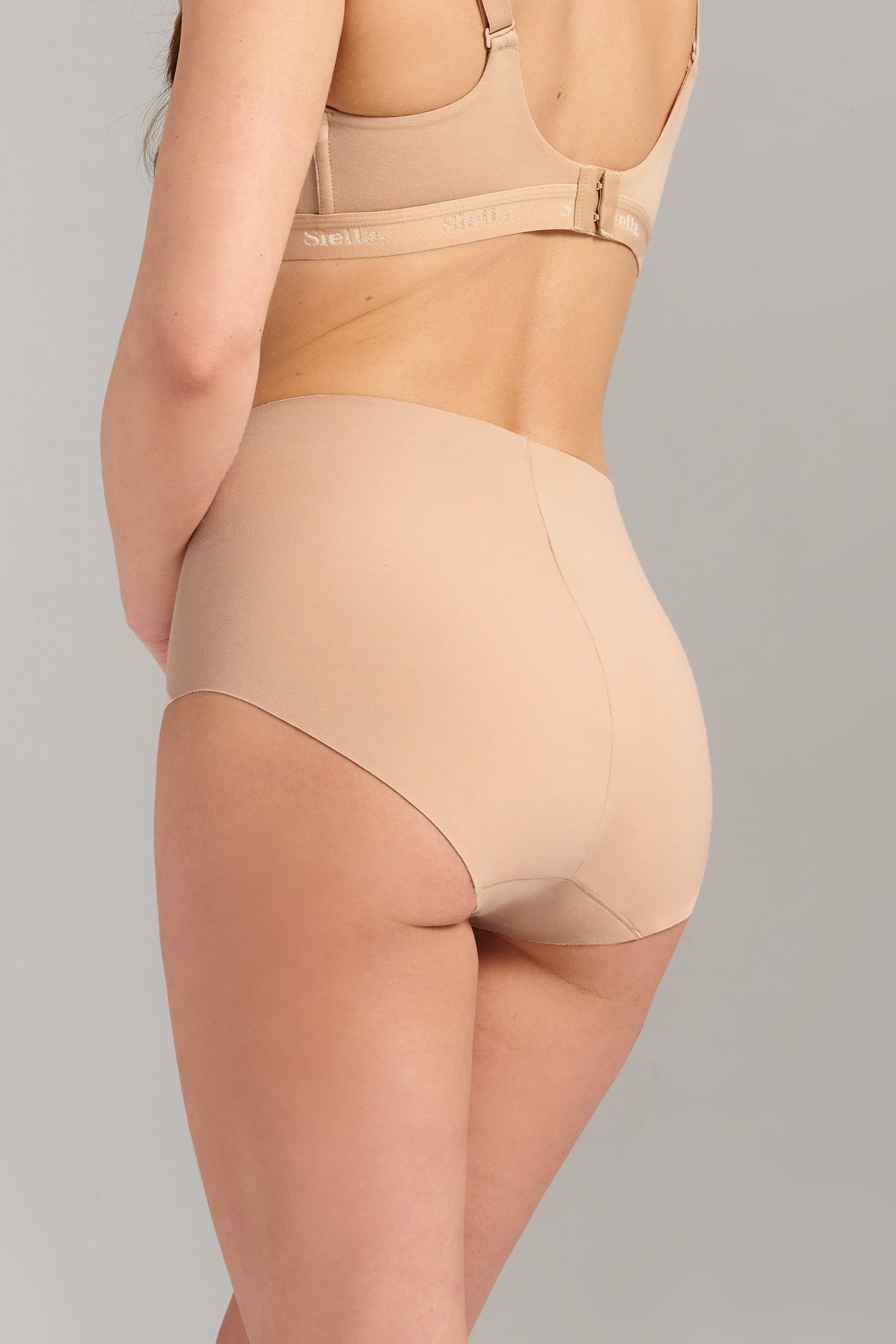 Organic Cotton No - Show High Waist Brief - Siella - Color: Beach Beige Beige plage