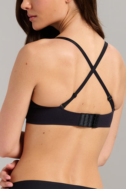 No-Show T-Shirt Foam Bra - Siella - Color: Black Noir