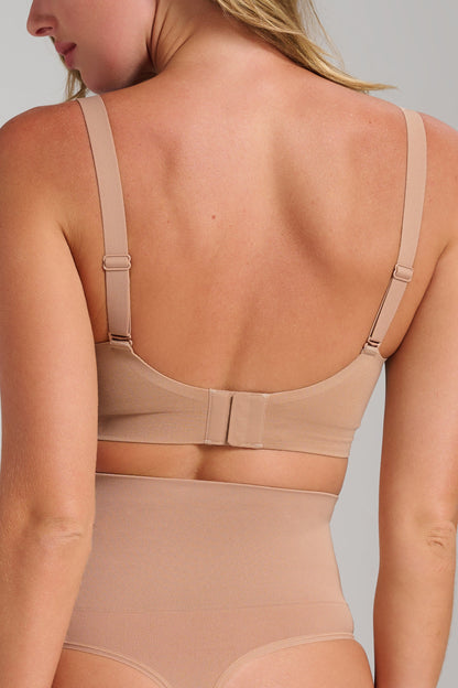 Sculpt V-Neck Bra - SIELLA - Color: Taupe