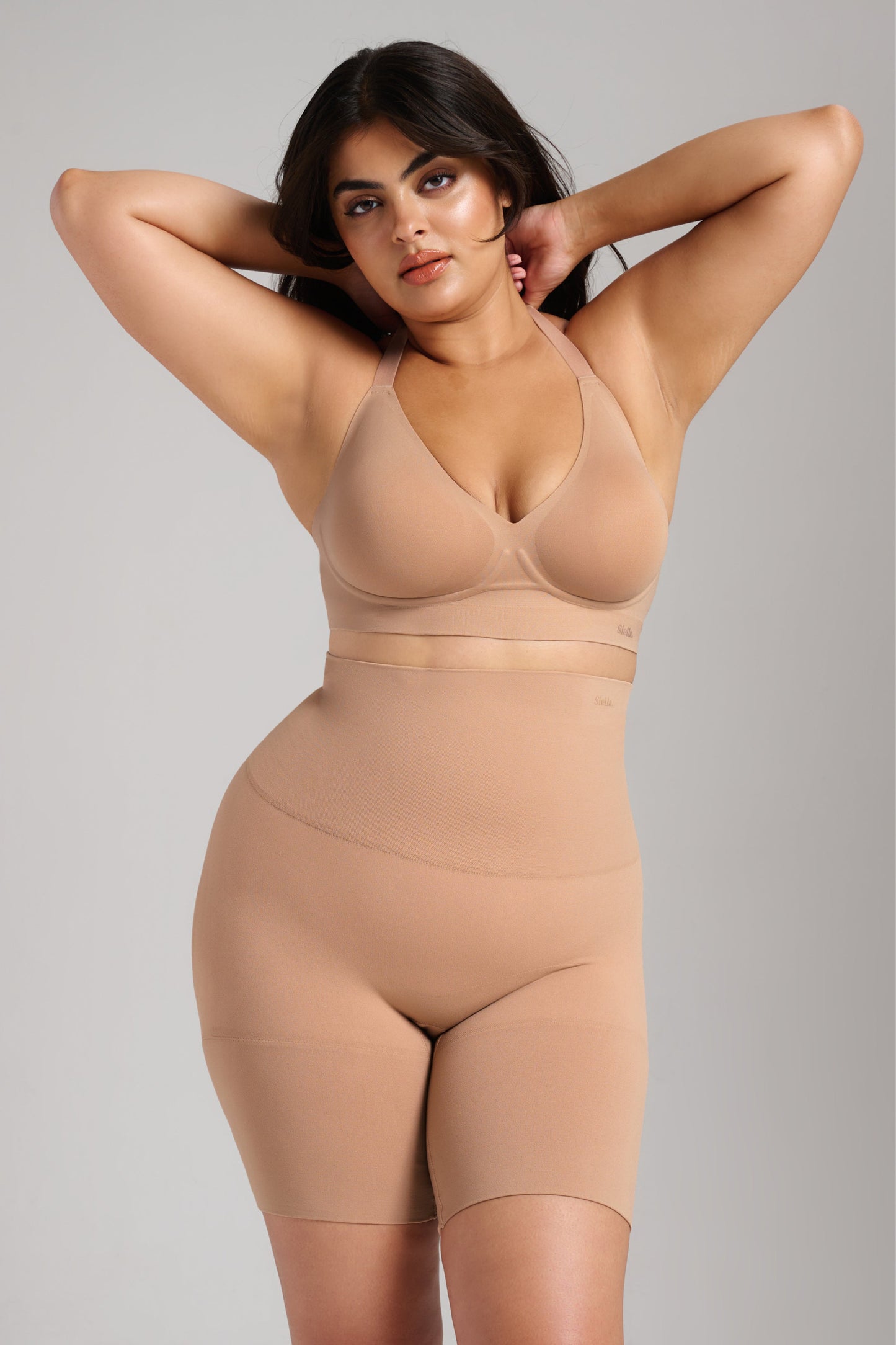 Sculpt V-Neck Bra - SIELLA - Color: Taupe