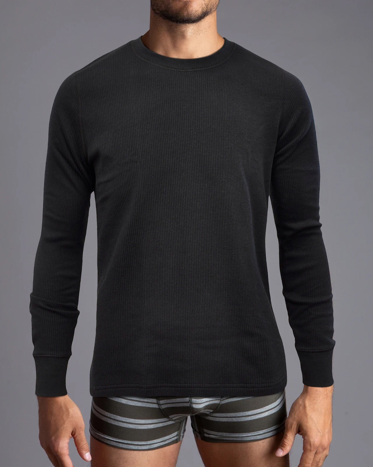 Men THERMA RIB Thermal Crewneck