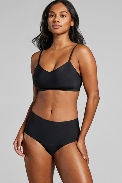 Invisible V - Neck Non - Padded Bra - Siella - Color: Black Noir