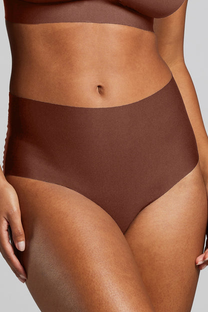 No - Show High Waist Brief - Siella - Color: Cocoa Cacao