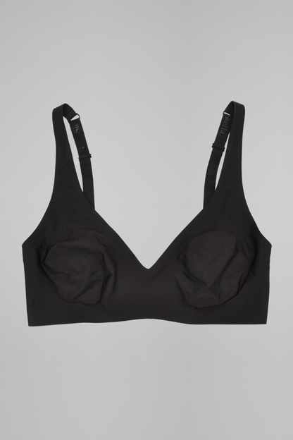 No-Show Plunge Bra - Siella - Color: Black Noir