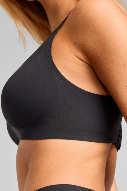 No - Show V - Neck Bra - Siella - Color: Black Noir