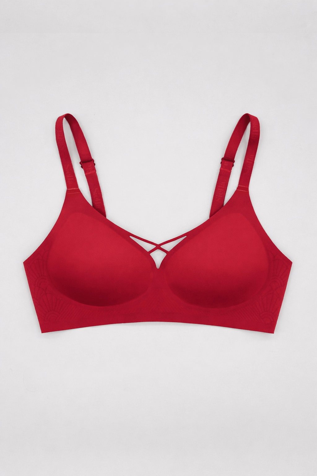No-Show V-Neck Bra -  Siella - Color: Red Rouge