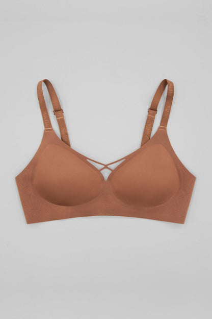 No - Show V - Neck Bra - Siella - Color: Toffee Caramel