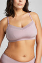 Organic Cotton Lace Balconette Bra - Siella - Color: Lavender Lavande