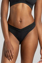 Organic Cotton Lace Thong - Siella - Color: Black Noir