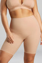 Organic Cotton No-Show Mid-Thigh Short - Siella - Color: Beach Beige Beige plage