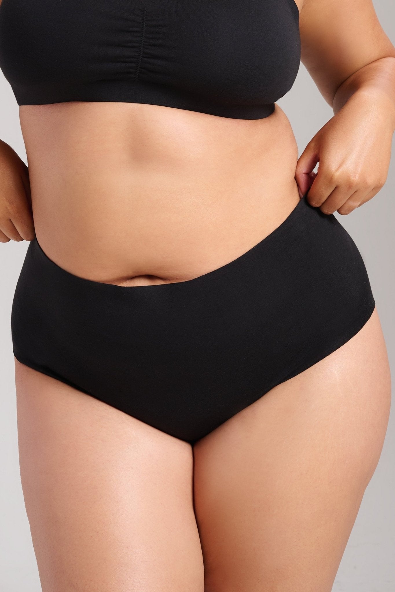 Organic Cotton No - Show Shaping Brief - Siella - Color: Black Noir