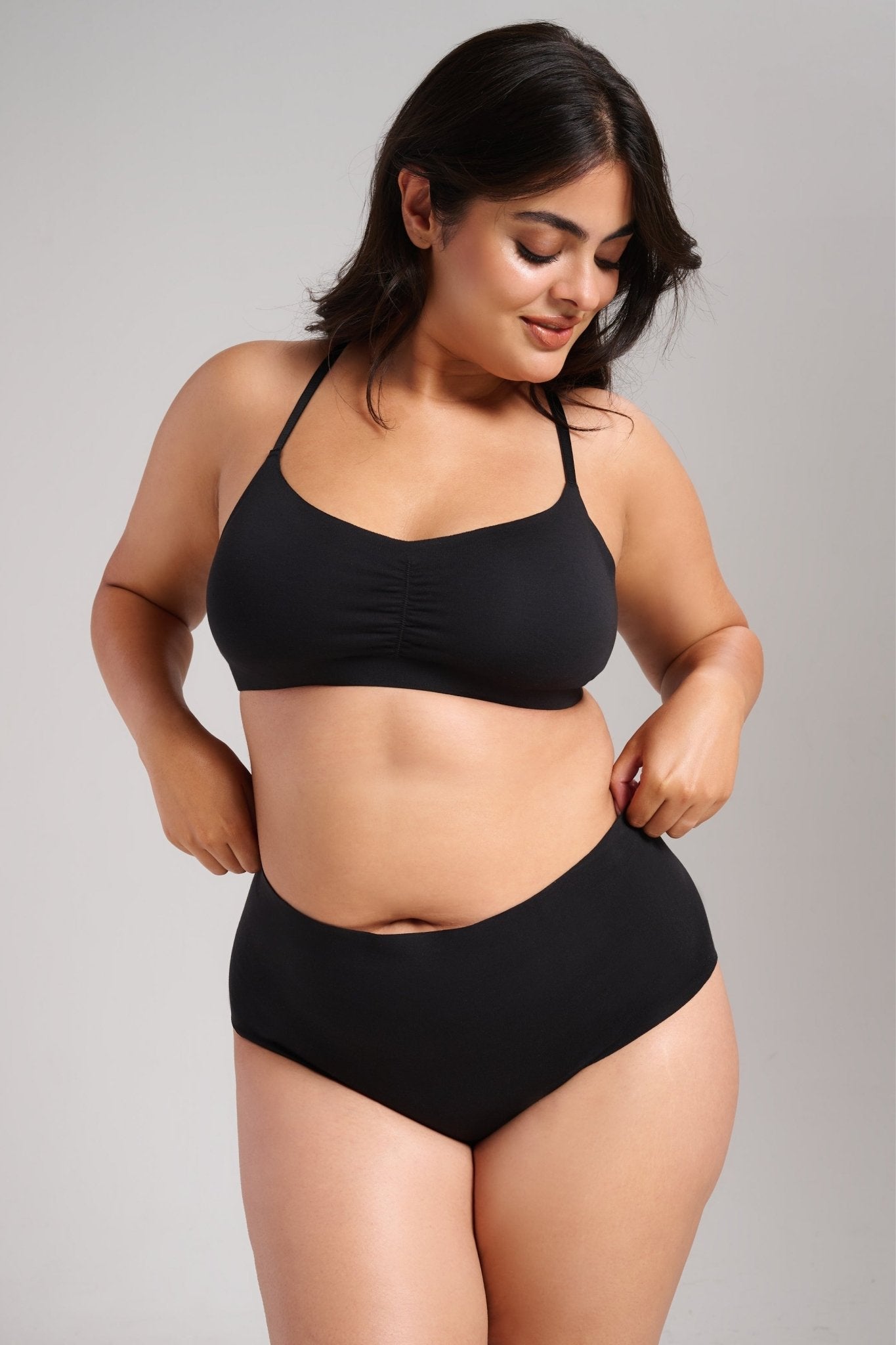 Organic Cotton No - Show Shaping Brief - Siella - Color: Black Noir