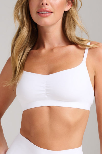 Organic Cotton No - Show V - Scoop Bra - Siella - Color: White Blanc