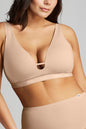 Organic Cotton Plunge Foam Bra - SIELLA - Color: Beach Beige Beige plage