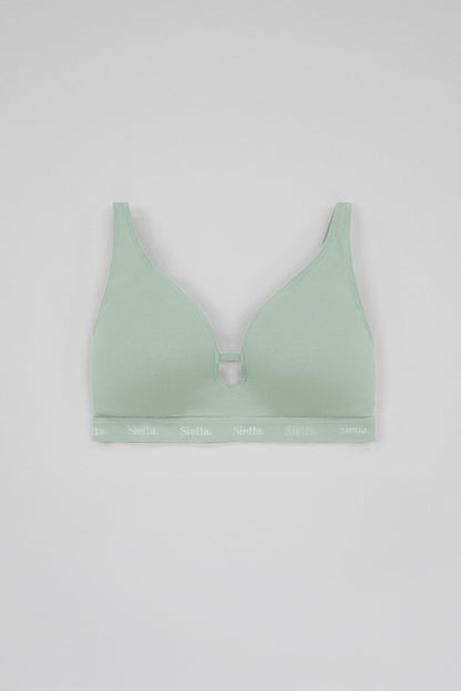 Organic Cotton Foam Cup Bra - Siella - Color: Sage Sauge