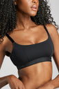 Organic Cotton Scoop Neck Bra - Siella - Color: Black Noir