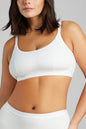 Organic Cotton Scoop Neck Bra - Siella - Color: White Blanc