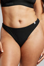 Organic Cotton Thong - SIELLA - Color: Black Noir