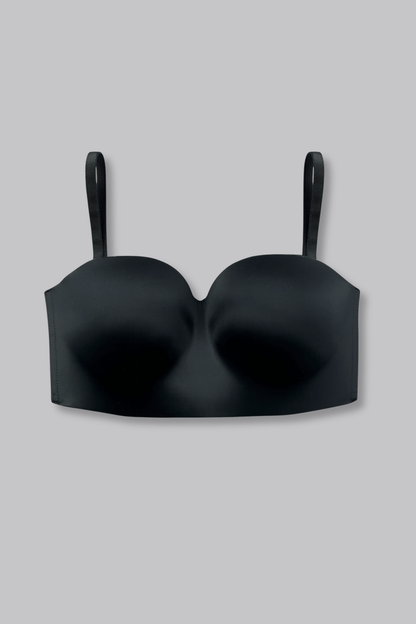 Smooth Satin Foam Bustier - Siella - Color: Black Noir
