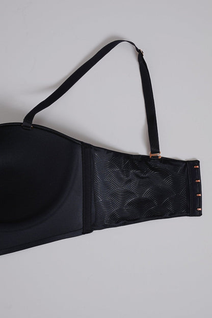 Smooth Satin Foam Bustier - Siella - Color: Black Noir