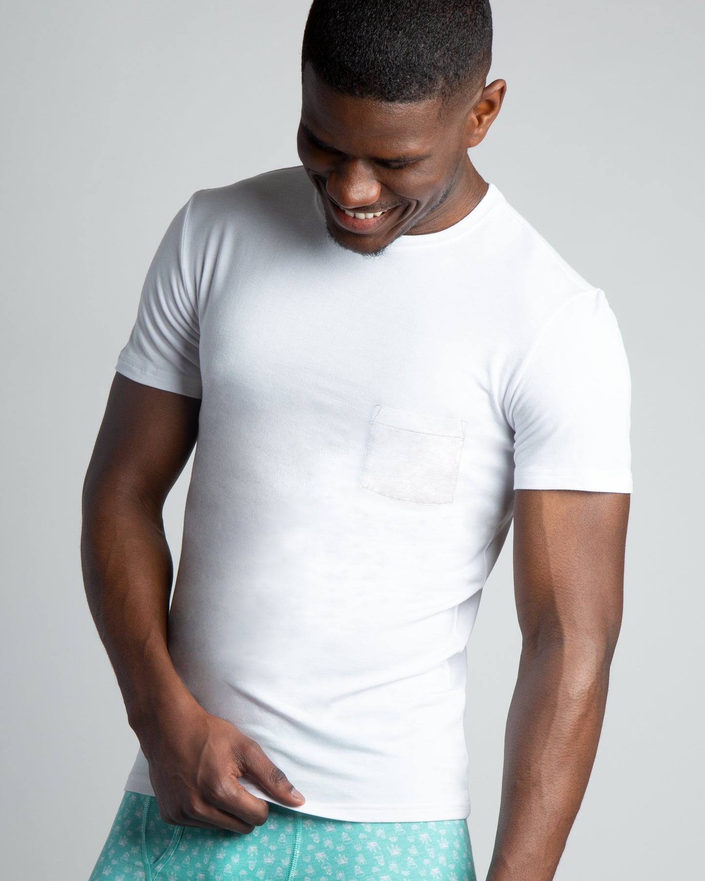 Cotton/Modal Pocket Crew Neck Tee