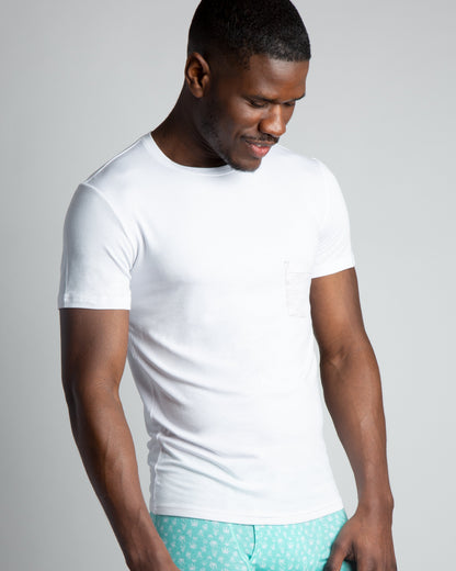 Cotton/Modal Pocket Crew Neck Tee